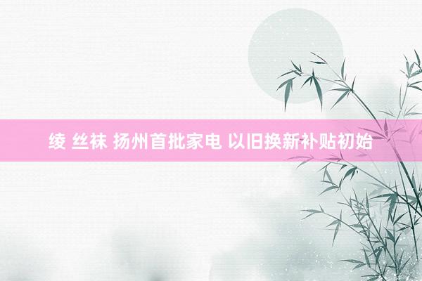 绫 丝袜 扬州首批家电 以旧换新补贴初始