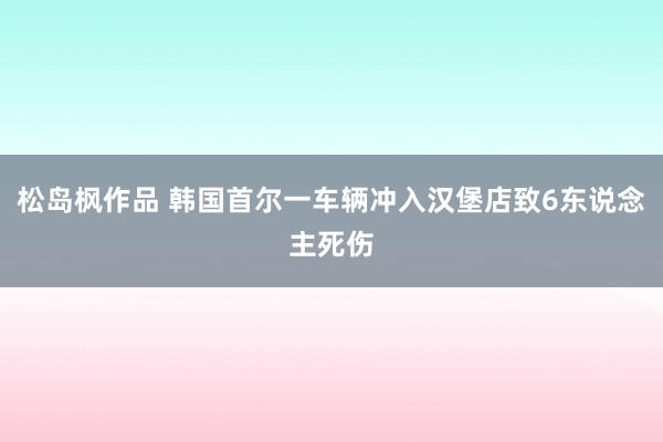 松岛枫作品 韩国首尔一车辆冲入汉堡店致6东说念主死伤