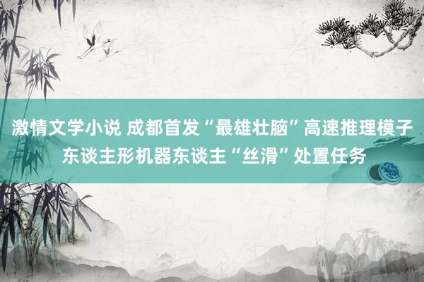 激情文学小说 成都首发“最雄壮脑”高速推理模子 东谈主形机器东谈主“丝滑”处置任务