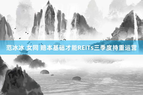 范冰冰 女同 赔本基础才能REITs三季度持重运营