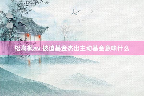 松岛枫av 被迫基金杰出主动基金意味什么