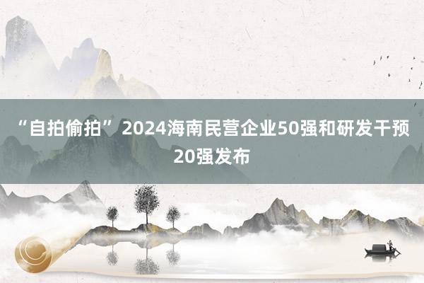 “自拍偷拍” 2024海南民营企业50强和研发干预20强发布