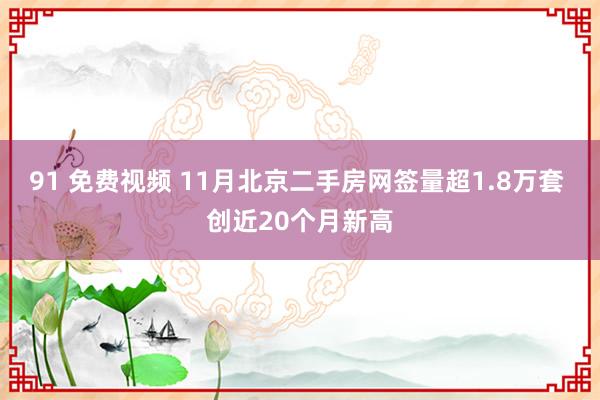91 免费视频 11月北京二手房网签量超1.8万套 创近20个月新高