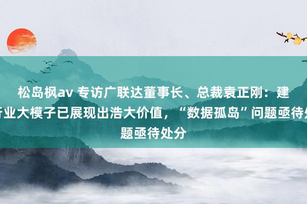松岛枫av 专访广联达董事长、总裁袁正刚：建筑行业大模子已展现出浩大价值，“数据孤岛”问题亟待处分